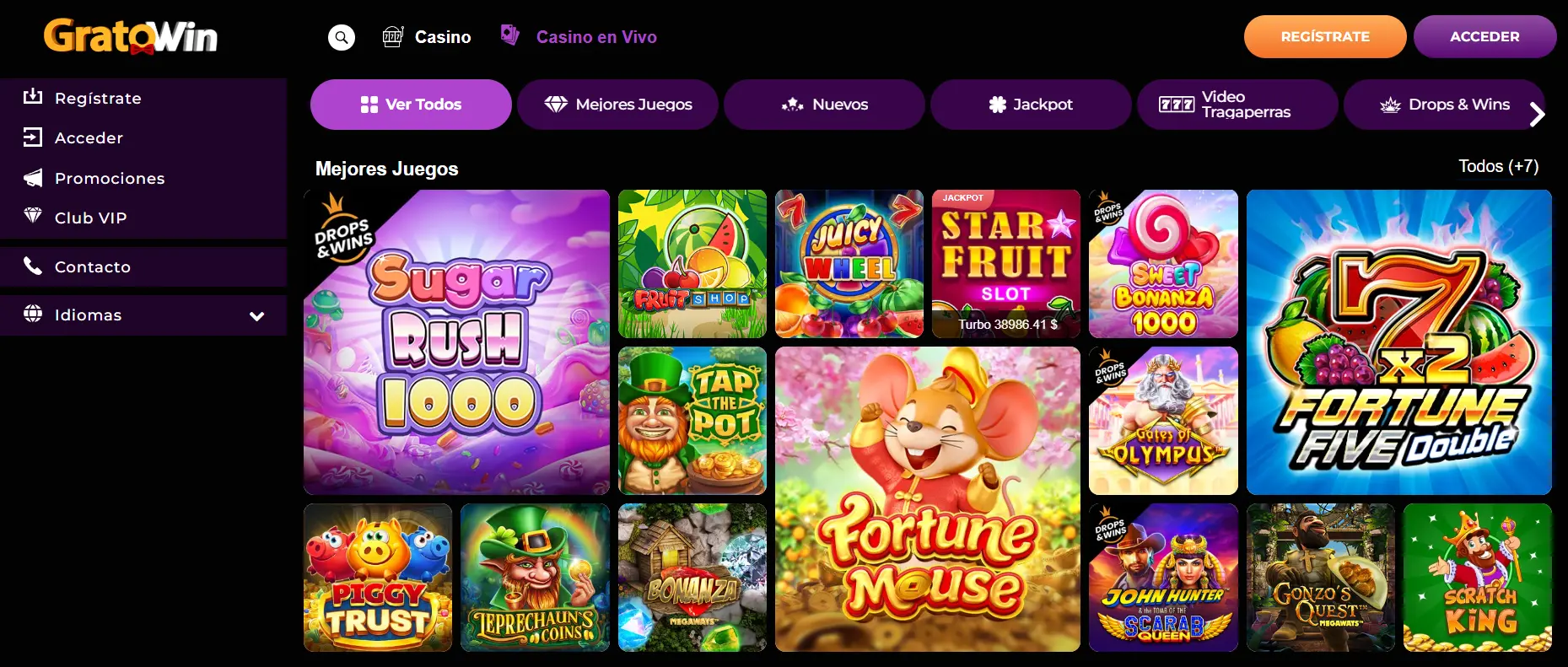 Acceso móvil a GratoWin casino en línea Acceso móvil a GratoWin casino
