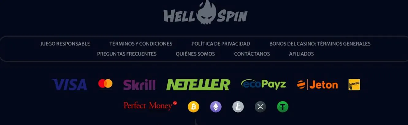 Formas de pago en Hell Spin casino mx casinos confiables hellspin