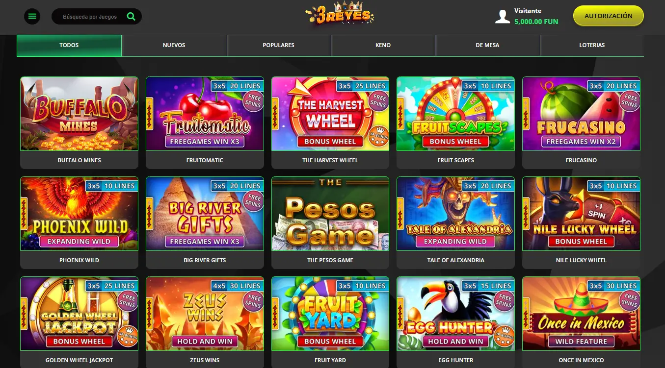 Juegos disponibles en el Tres Reyes casino Juegos disponibles en Tres Reyes casino